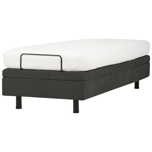 Cama ajustável sem cabeceira Tecido DUKE II 90 x 200 cm Cinzento escuro