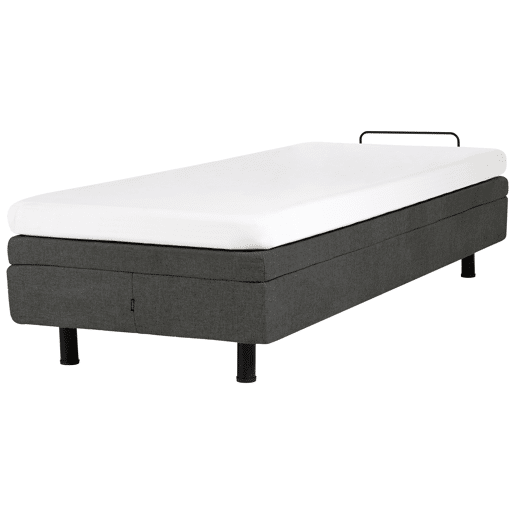 Cama ajustável sem cabeceira Tecido DUKE II 90 x 200 cm Cinzento escuro