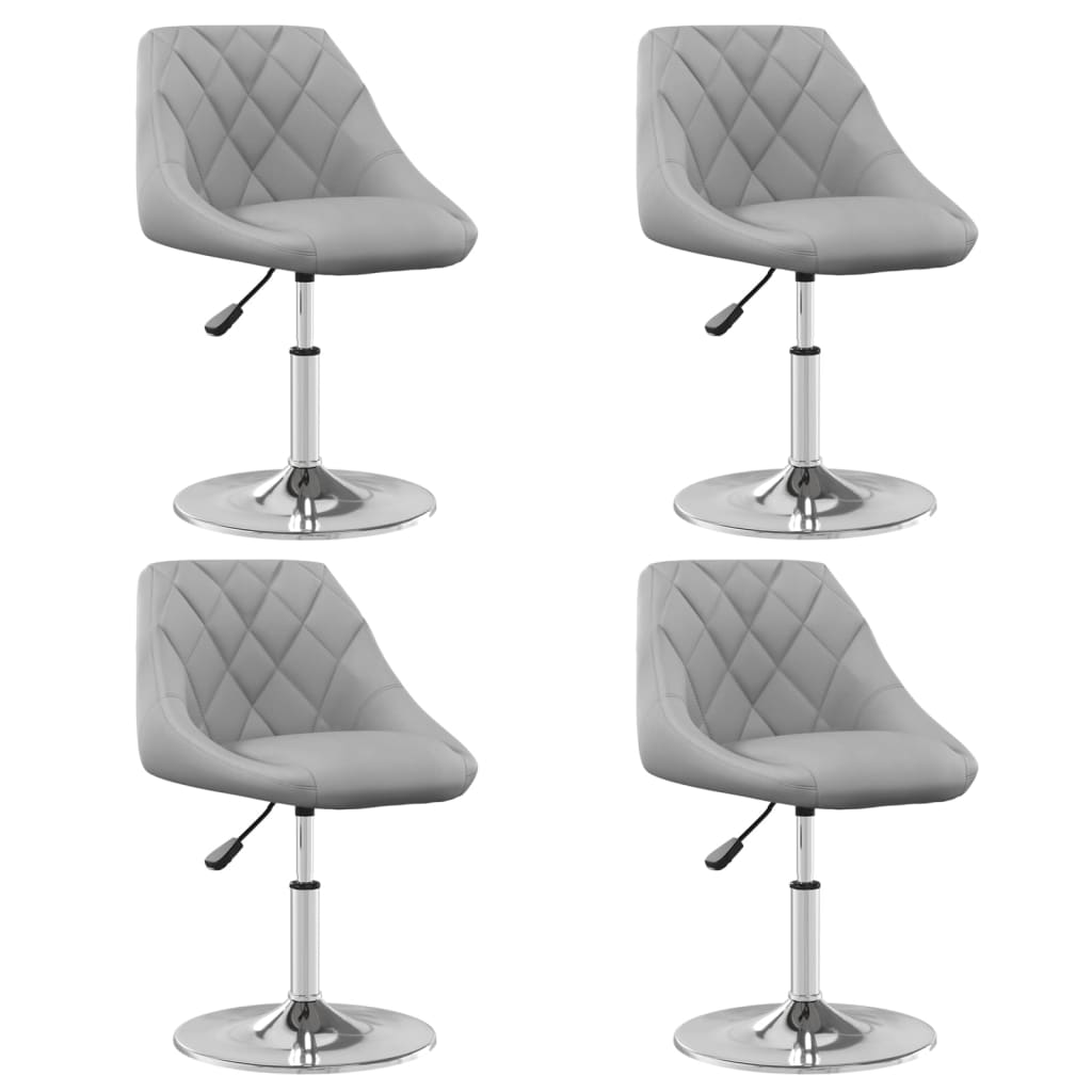 Vidaxl sillas de comedor giratorias 4 unidades terciopelo gris claro