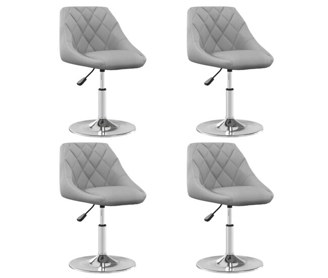 Vidaxl sillas de comedor giratorias 4 unidades terciopelo gris claro