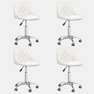 vidaXL Cadeiras de jantar giratórias 4 pcs couro artificial branco