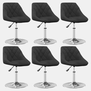 vidaXL Cadeiras de jantar giratórias 6 pcs veludo preto