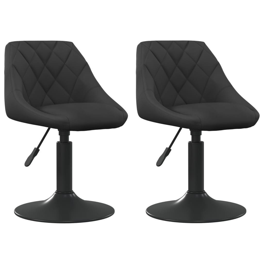 Vidaxl sillas de comedor giratorias 2 uds terciopelo negro