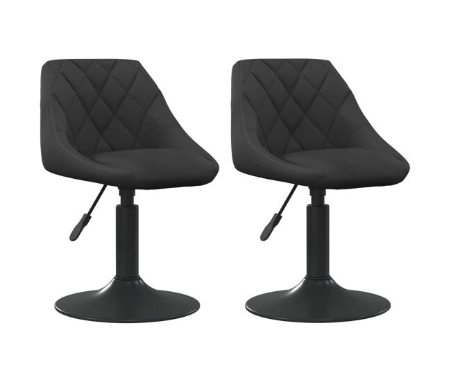 Vidaxl sillas de comedor giratorias 2 uds terciopelo negro