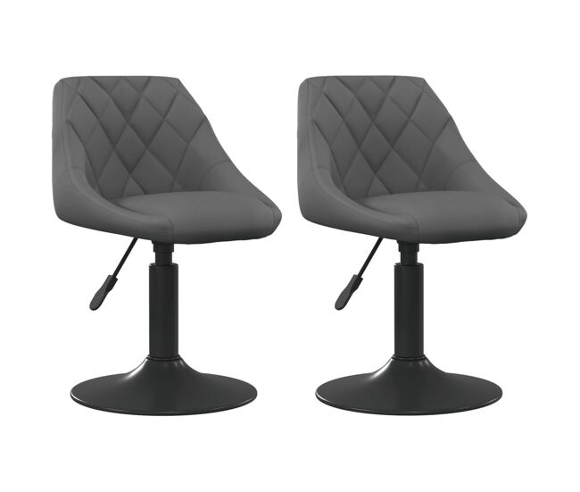 Vidaxl sillas de comedor giratorias 2 unidades terciopelo gris oscuro