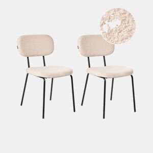 Conjunto de 2 cadeiras ADAIR Bouclé Creme