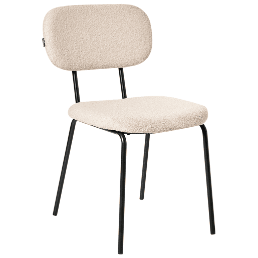 Conjunto de 2 cadeiras ADAIR Bouclé Creme Conjunto de 2 cadeiras ADAIR Bouclé Creme