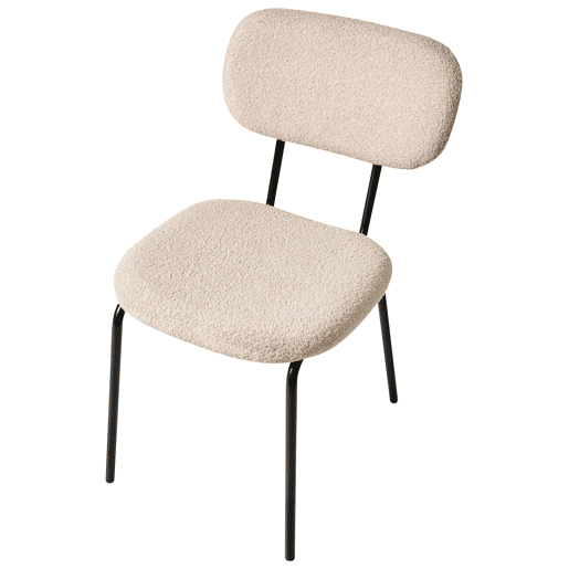 Conjunto de 2 cadeiras ADAIR Bouclé Creme Conjunto de 2 cadeiras ADAIR Bouclé Creme