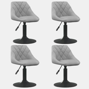 vidaXL Cadeiras de jantar giratórias 4 pcs veludo cinzento-claro