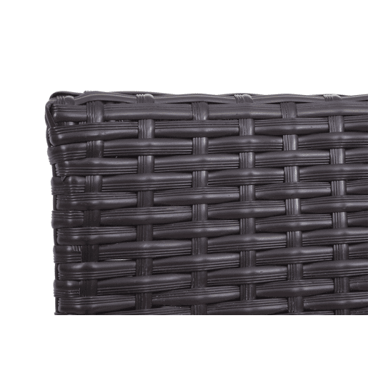 Conjunto de móveis de jardim para varanda ou jardim em polirratã marrom: sofá poltronas mesa almofadas creme 04_0004199