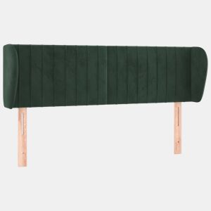 vidaXL Cabeceira de cama c abas veludo 147x23x7888cm verde-escuro