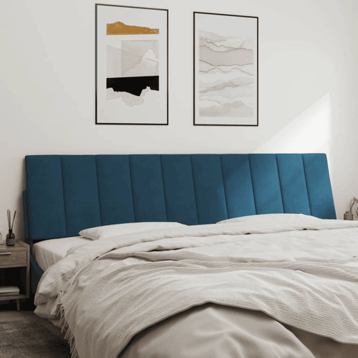 vidaXL Almofadão de cabeceira Hanko 200 cm veludo azul