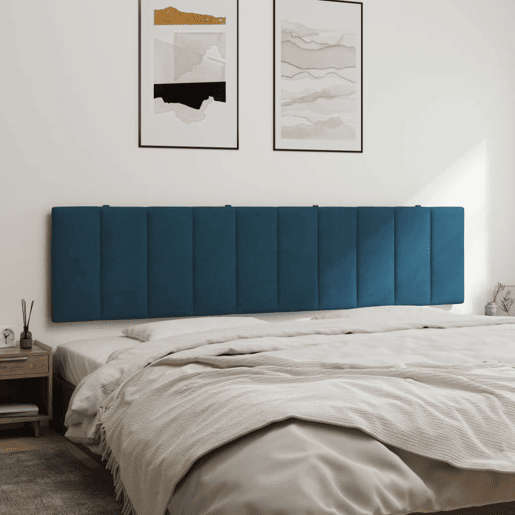 vidaXL Almofadão de cabeceira Hanko 200 cm veludo azul