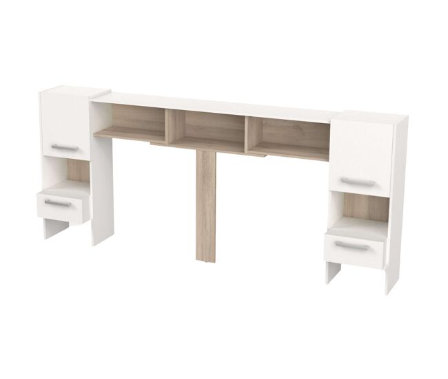 Cabecero Dormitorio Principal Watson color Roble Kronberg y Blanco Mate Habitación Doble 135/140/150 cm
