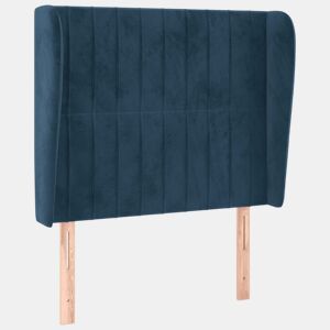 vidaXL Cabeceira cama c abas veludo 93x23x118128 cm azul-escuro