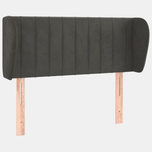 vidaXL Cabeceira de cama c abas veludo 93x23x7888 cm cinzento-escuro
