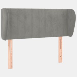 vidaXL Cabeceira de cama c abas veludo 93x23x7888 cm cinzento-claro