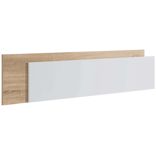 Cabeceira sobreposta para quarto juvenil em branco e carvalho 185x50x3 cm