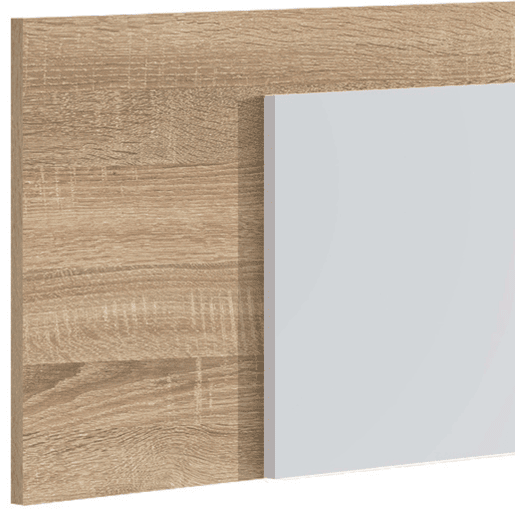 Cabeceira sobreposta para quarto juvenil em branco e carvalho 185x50x3 cm