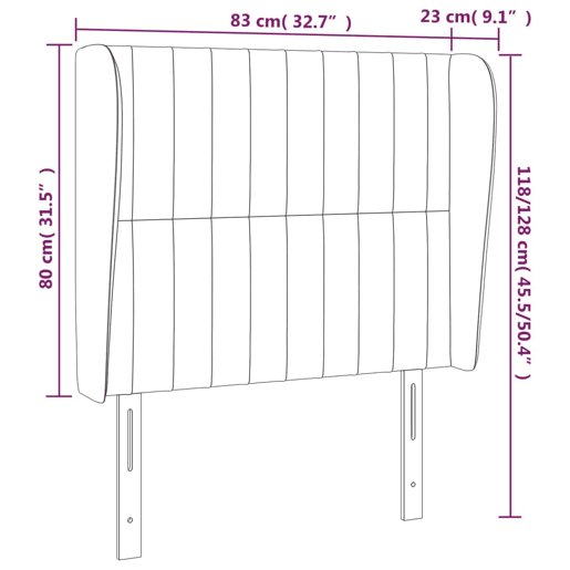vidaXL Cabeceira de cama c abas veludo 83x23x118128 cm preto vidaXL Cabeceira de cama c abas veludo 83x23x118128 cm preto