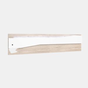 Cabeceira Nantes para cama de casal de 150 cm, branco fosco e móvel de quarto Sahara, 220 x 50 cm