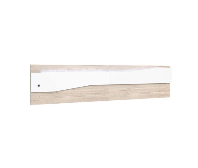 Cabecero Nantes cabecera cama matrimonio 150 cm dormitorio color blanco mate y sahara mueble 220x50cm