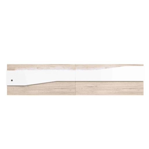 Cabeceira Nantes para cama de casal de 150 cm, branco fosco e móvel de quarto Sahara, 220 x 50 cm Cabeceira Nantes para cama de casal de 150 cm, branco fosco e móvel de quarto Sahara, 220 x 50 cm
