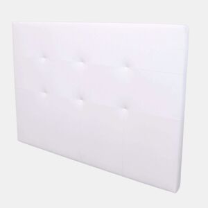 Cabeceira de casal Anais em couro sintético branco 165,5 x 118 cm