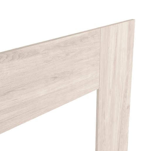Conjunto de móveis para quarto de casal com cabeceira, mesa de cabeceira com 3 gavetas e cômoda em branco e Sahara Conjunto de móveis para quarto de casal com cabeceira, mesa de cabeceira com 3 gavetas e cômoda em branco e Sahara