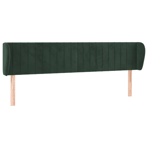 vidaXL Cabeceira de cama c abas veludo 203x23x7888cm verde-escuro vidaXL Cabeceira de cama c abas veludo 203x23x7888cm verde-escuro