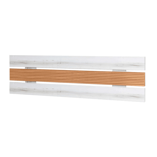 Cabeceira de cama de casal estilo nĂ³rdico Arles em branco Albo e carvalho listrado 160 cm Cabeceira de cama de casal estilo nĂ³rdico Arles em branco Albo e carvalho listrado 160 cm