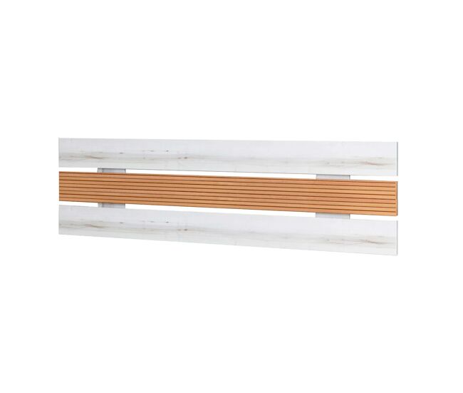 Cabecero de Cama de Matrimonio Arles Estlo Nórdico en Color Blanco Albo y Roble Rayado 160 cm