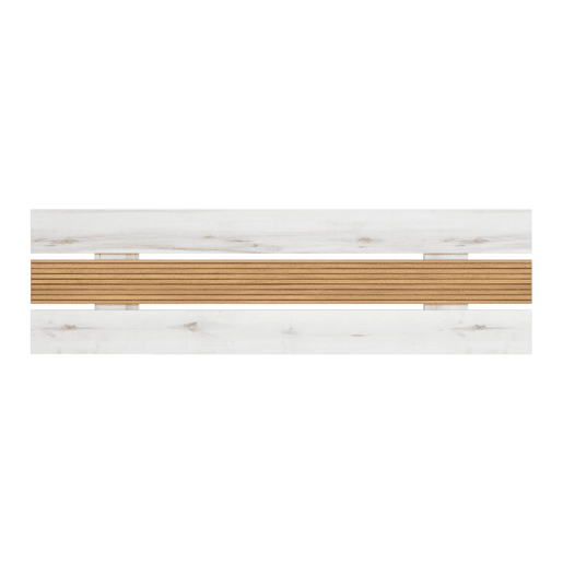 Cabeceira de cama de casal estilo nĂ³rdico Arles em branco Albo e carvalho listrado 160 cm Cabeceira de cama de casal estilo nĂ³rdico Arles em branco Albo e carvalho listrado 160 cm