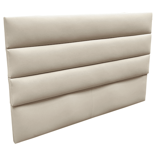Cabeceira de cama Bristol de 165 cm, cor bege, estofamento não removível, material em melamina e poliéster, 165 x 120 x 8 cm