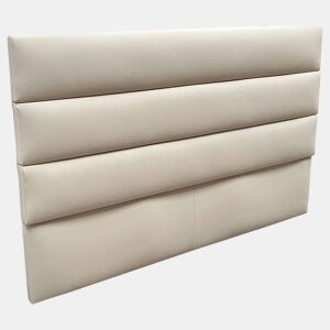 Cabeceira de cama Bristol de 165 cm, cor bege, estofamento não removível, material em melamina e poliéster, 165 x 120 x 8 cm