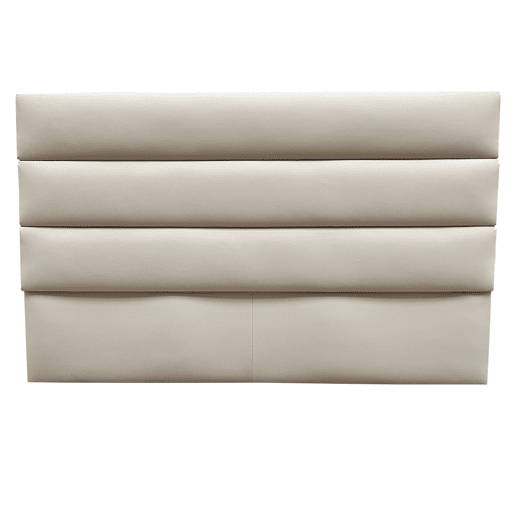 Cabeceira de cama Bristol de 165 cm, cor bege, estofamento não removível, material em melamina e poliéster, 165 x 120 x 8 cm