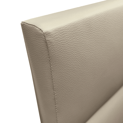 Cabeceira de cama Bristol de 165 cm, cor bege, estofamento não removível, material em melamina e poliéster, 165 x 120 x 8 cm