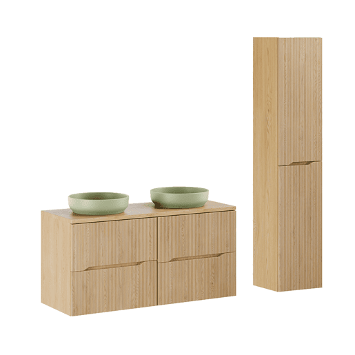 Conjunto móvel lavatório duplo 120cm e coluna Isaline Carvalho