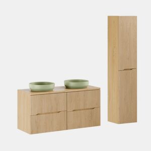 Conjunto móvel lavatório duplo 120cm e coluna Isaline Carvalho