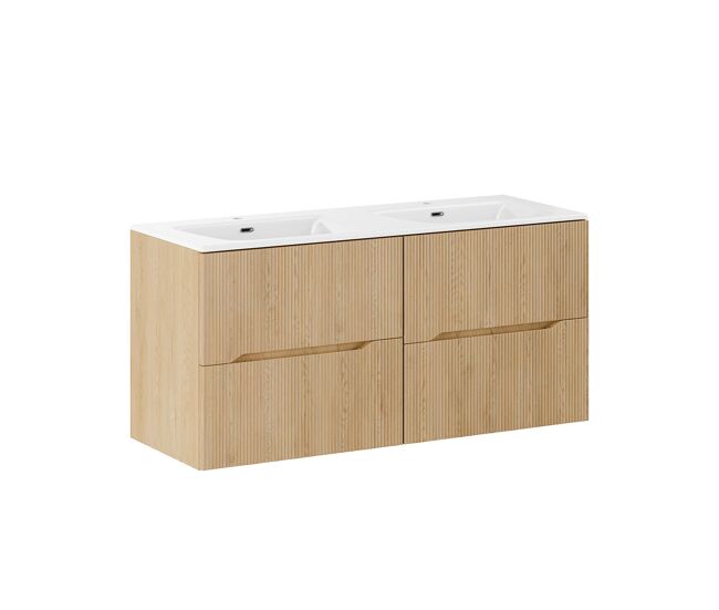 Mueble lavabo doble encastrado 120cm isaline madera