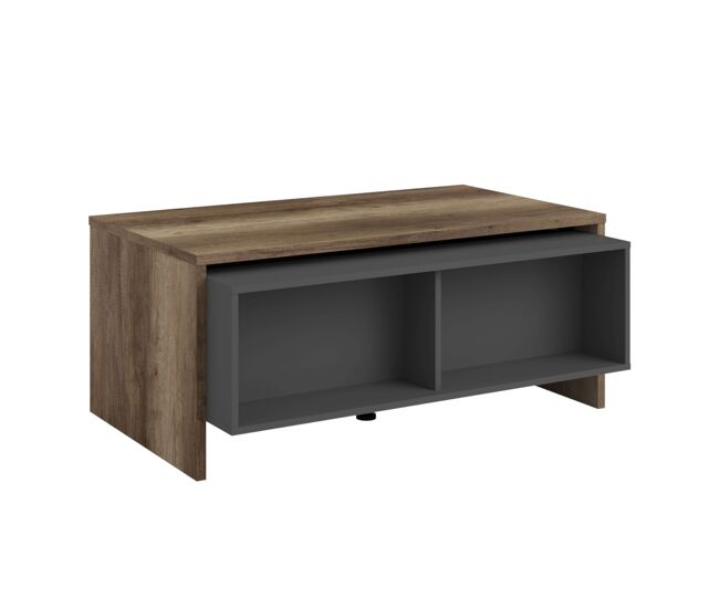 Mesa de Centro Elevable Salón, Comedor, Sala de Estar Opec Roble y Gris 110x47x65 cm