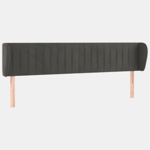 vidaXL Cabeceira de cama c abas veludo 163x23x7888cm cinzento-escuro