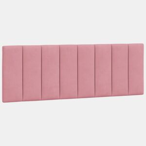 vidaXL Almofadão de cabeceira Hanko 120 cm veludo rosa