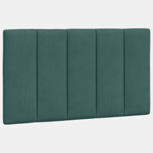 vidaXL Almofadão de cabeceira Hanko 90 cm veludo verde-escuro