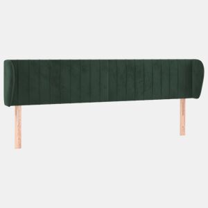 vidaXL Cabeceira de cama c abas veludo 163x23x7888cm verde-escuro