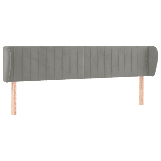 vidaXL Cabeceira de cama c abas veludo 163x23x7888 cm cinzento-claro
