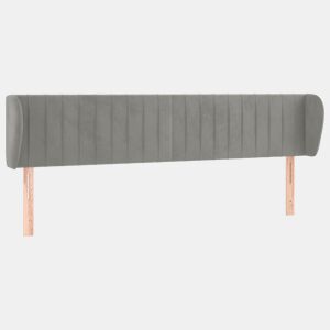 vidaXL Cabeceira de cama c abas veludo 163x23x7888 cm cinzento-claro