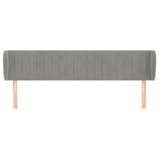 vidaXL Cabeceira de cama c abas veludo 163x23x7888 cm cinzento-claro