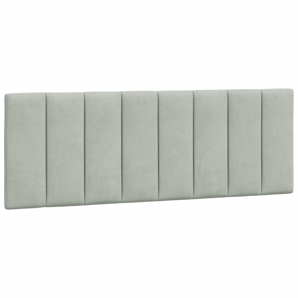 Vidaxl cabecero de cama acolchado hanko terciopelo gris claro 120 cm