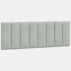 vidaXL Almofadão de cabeceira Hanko 120 cm veludo cinzento-claro